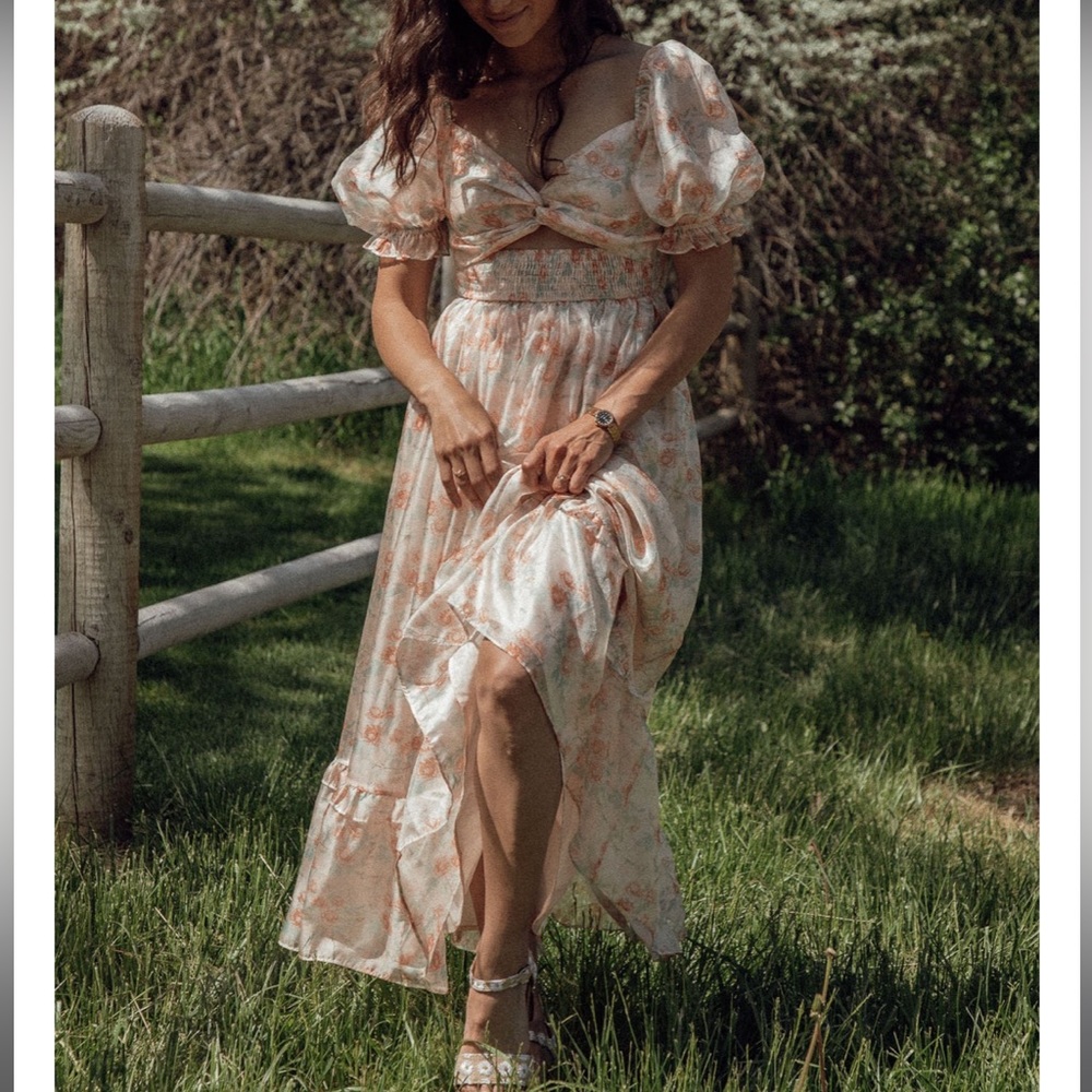 Floral Cutout Maxi Dress